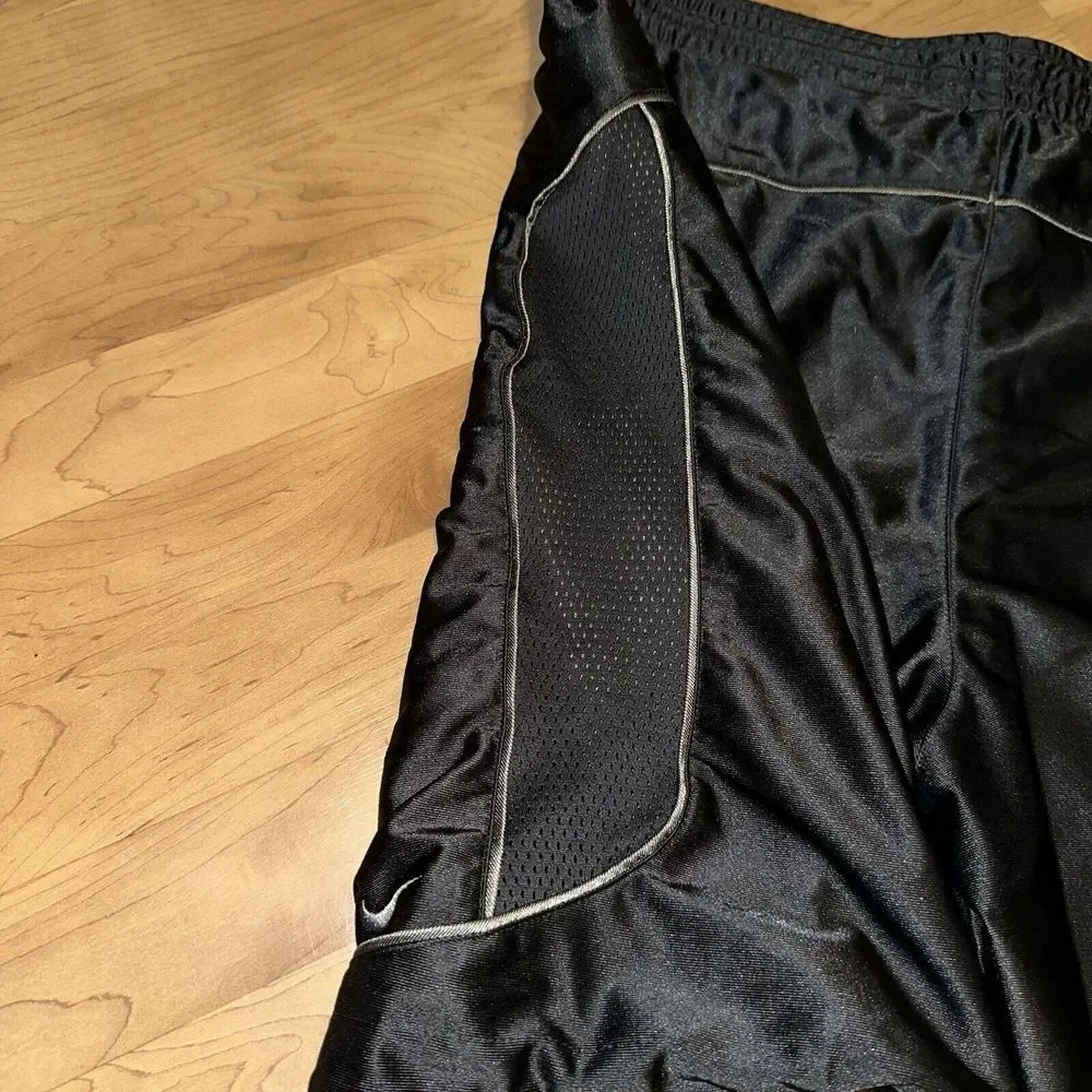 Vintage Nike Shorts Mens Blue‎ Gray Black Reversible Shiny Basketball Shorts XXL